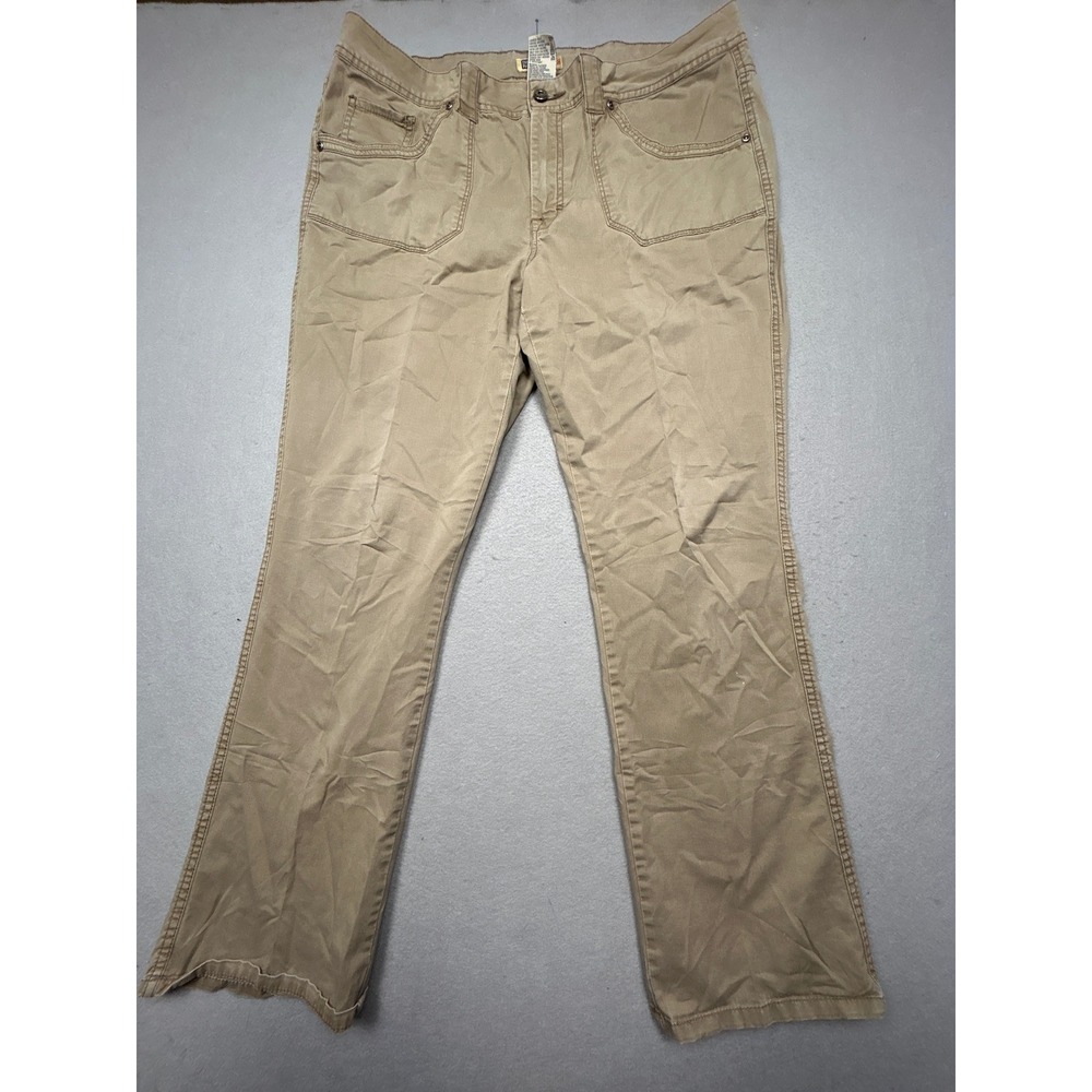 Faded Glory Pants Cotton Spandex Washed Driftwood Tan 14AVG Womens